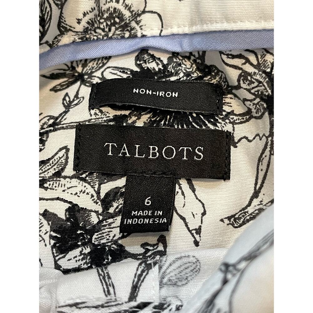 Talbots Womans Button Up Sz 6 Button Up Black /Wh… - image 5
